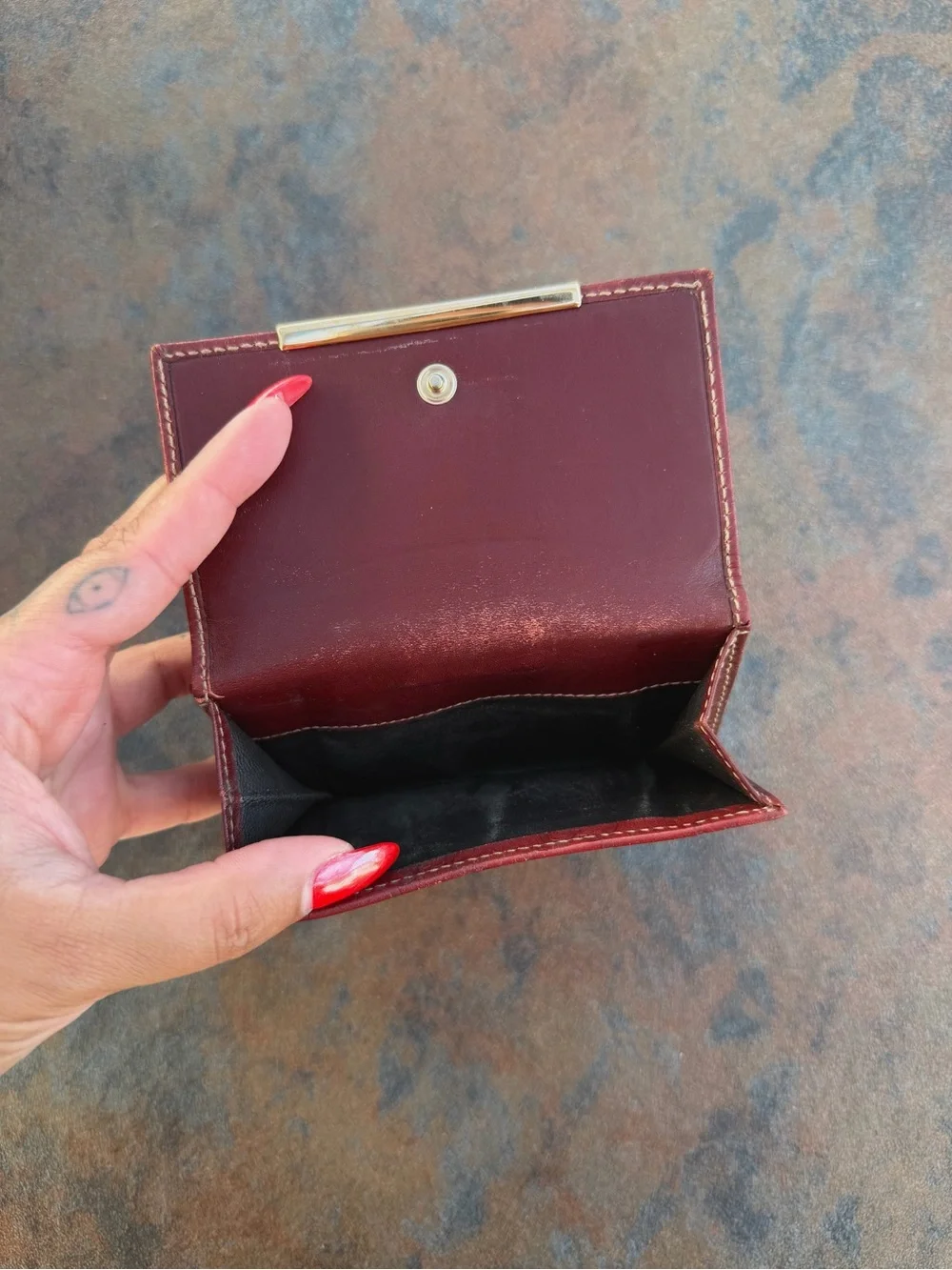 Archival Gucci Guccissima Red Bi-Fold Wallet, Visible Wear